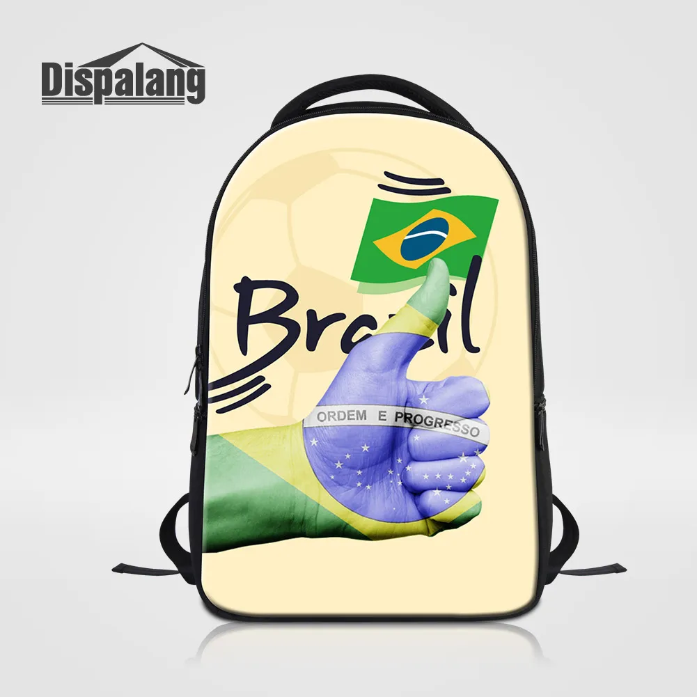 

Dispalang Man's Backpack For Laptop 14 For School Custom Brazil Men Computer Backpack For Teenage Boys Brazilian Fans School Bag