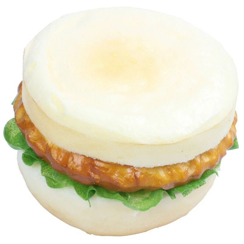 Toy Simulated Hamburger Lifelike Realistic Artificial Bread Decoration Elastic Food Ornament Props Photography