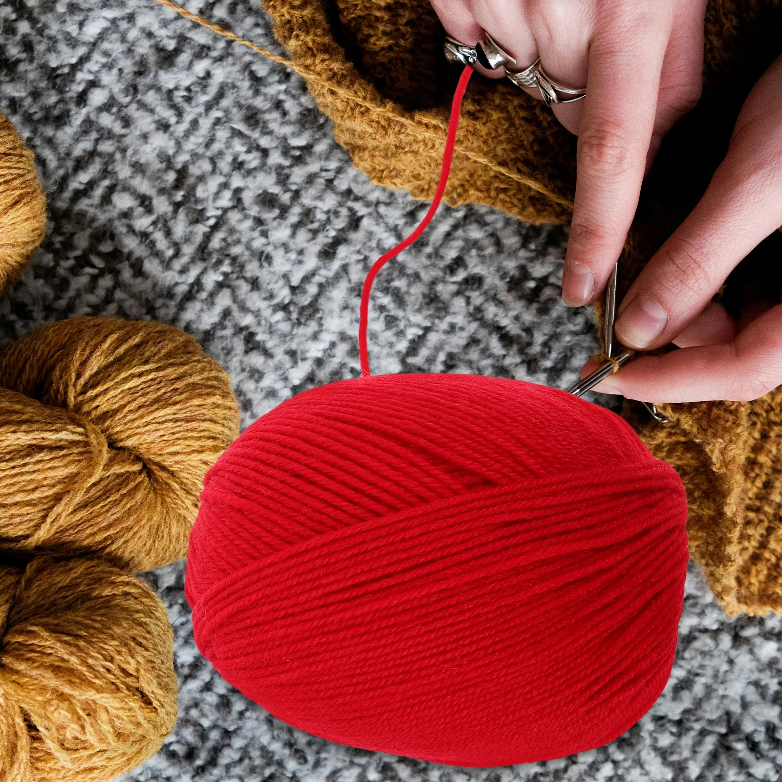 

Soft Warm Red Wool Yarn for DIY Knitting Crocheting Sweaters Blankets Hats Socks Baby Blankets Accessories Craft Yarn Projects