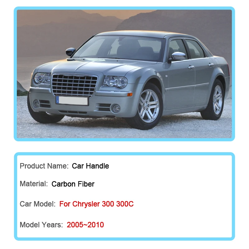 Gloss Black Door Handle Cover For Chrysler 300 300C Accessories 2005~2010 2008 Comfort Catch Outside Replacement Car Accessories