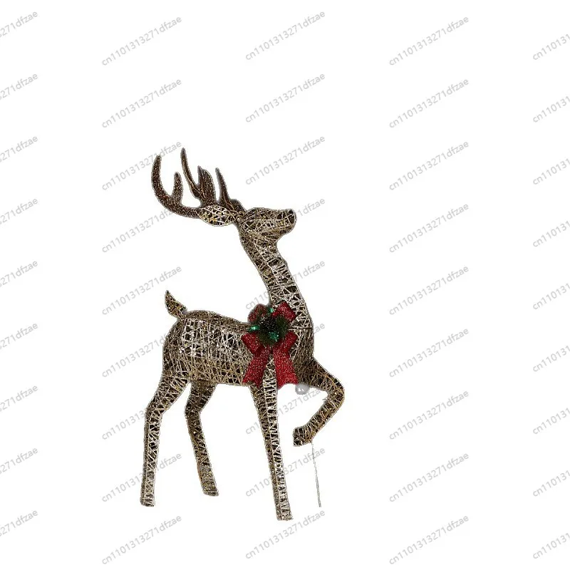 Christmas Wrought Iron Luminous Deer Ornament Decoration Shopping Mall Holiday Atmosphere Display Scene Layout