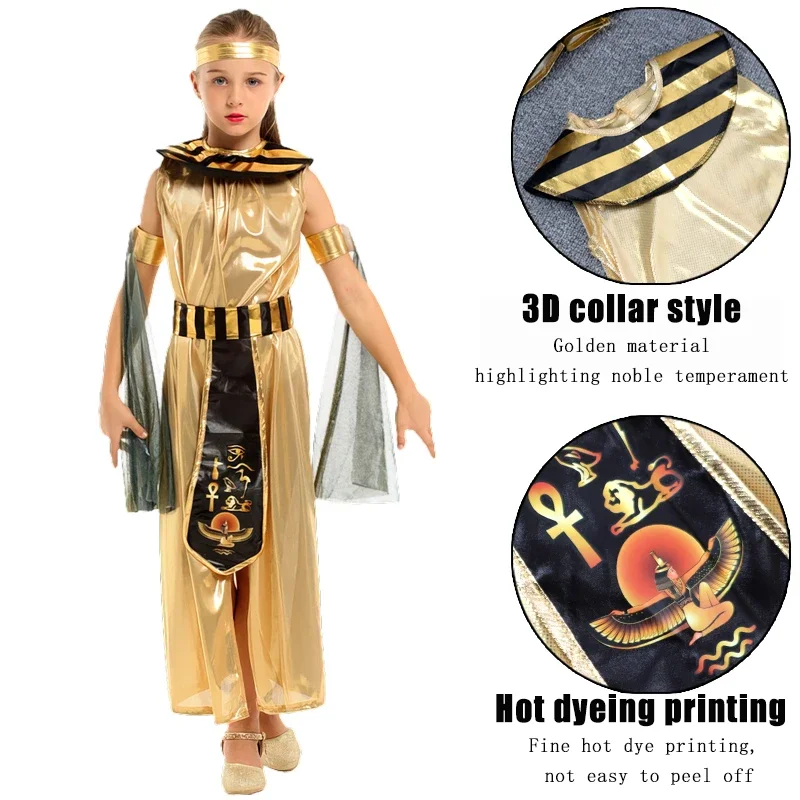 Parents-child Ancient Egyptian King Pharaoh Goddess Cleopatra Cosplay Costume Egyptian Queen Cleopatra Princess Costume