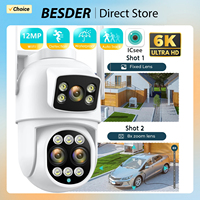 6K 12MP Wifi Camera PTZ 8X Optical Zoom Three Lens Dual Screens Video Surveillance 8MP Dual Lens CCTV Security IP Camera ICSEE