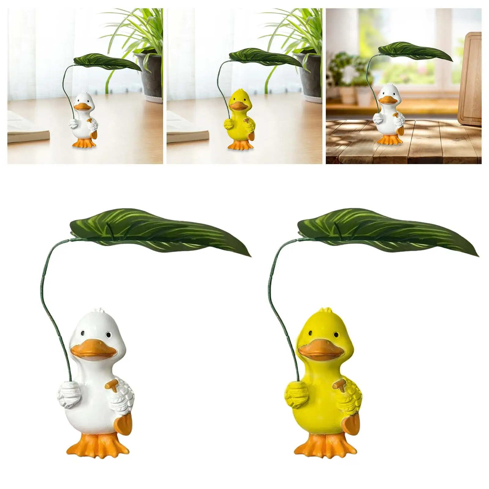 

Duck Statue Birthday Gift Cartoon Resin Desktop Ornament Garden Statue Duck Figurine for Shelf Desk Living Room Outside Office