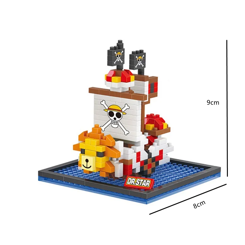 One Pirate Ship Piece Series Luffy Thousand Sunn Building Blocks Bricks Anime Figure Education Game Toys Kids Birthday Gifts
