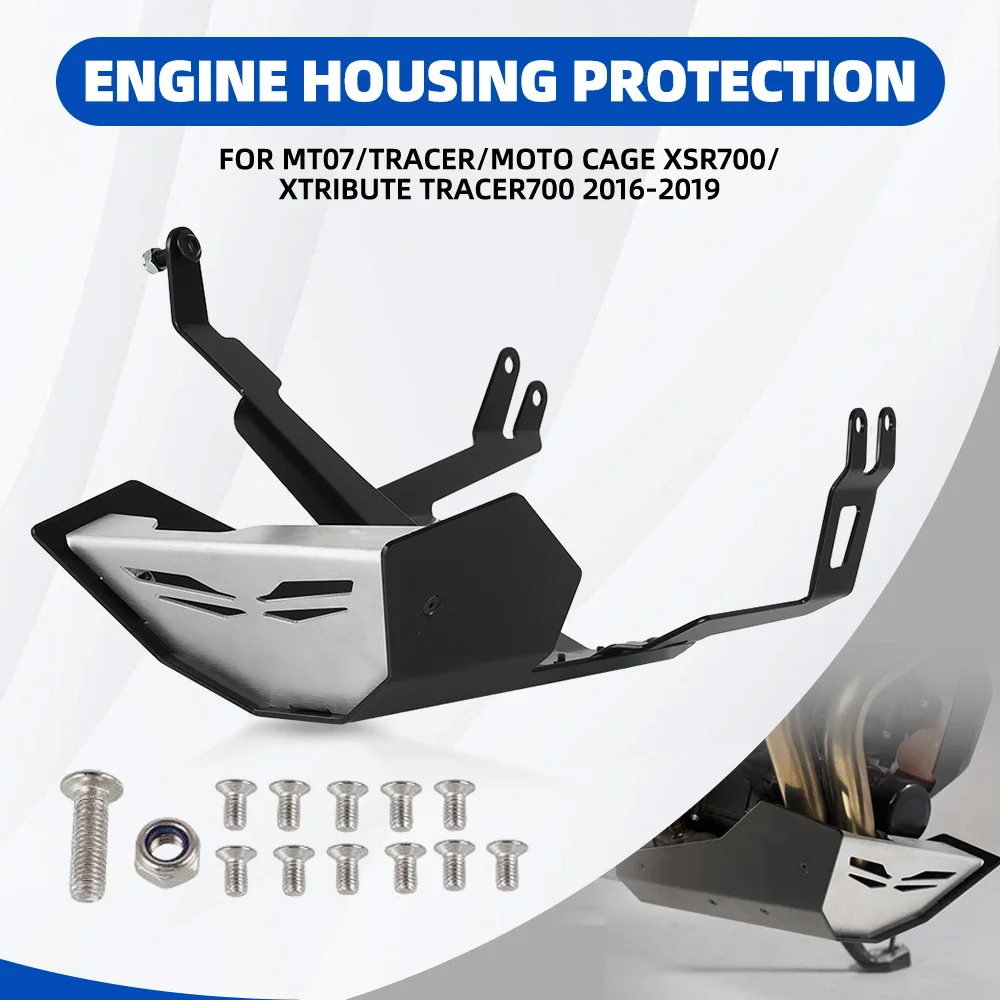 

Engine Housing Protection Engine Base Splash Chassis Guard For YAMAHA MT07/Tracer/Moto Cage XSR700/XTribute TRACER700 2016-2019