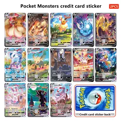 PTCG Credit Card Skin Stickers Eeveelution Series Sticker for VISA Credit Card Debit Beautify Decoration No Adhesive Residue