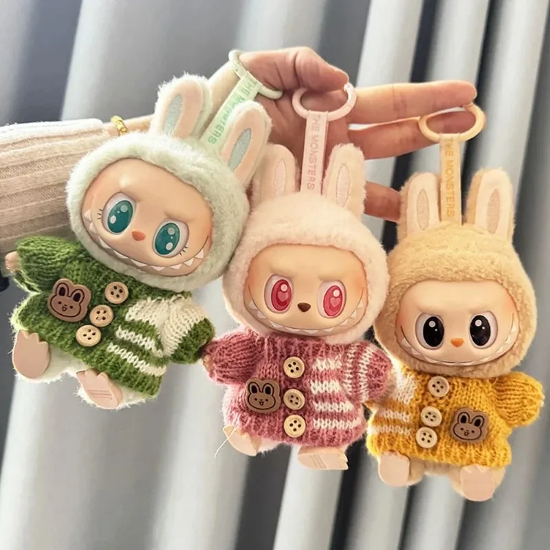 Only Clothes 1/2 Generations Labubu Clothes Outfit Set Sitting Party Bear Label Scarf Hat Dolls Accessorie Cute Clothing Pendant