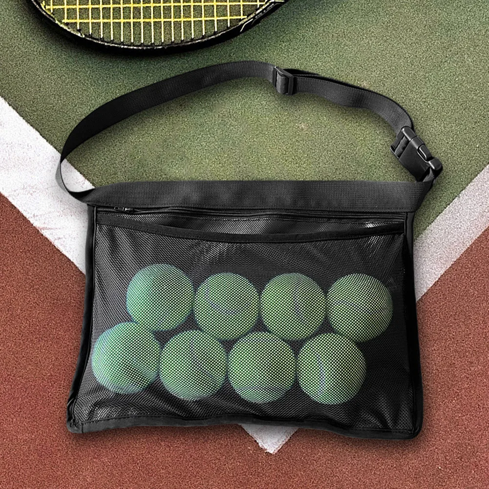 Mesh Pickleball Band Wasit Pouch with Zipper Pocket Storage Bag Waist Hip Ball Bag for Pickleball Accessory for Women/Men/Teens