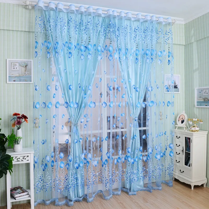 200*100 CM Modern Tulle Curtains For Living Room Purple Curtains For Children Bedroom Door Kitchen Window Curtains Kids Drape