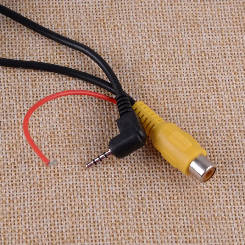 CITALL RCA to 2.5MM AV IN Cable for Car DVR Camcorder Rear View Parking Camera Adapter Replacement