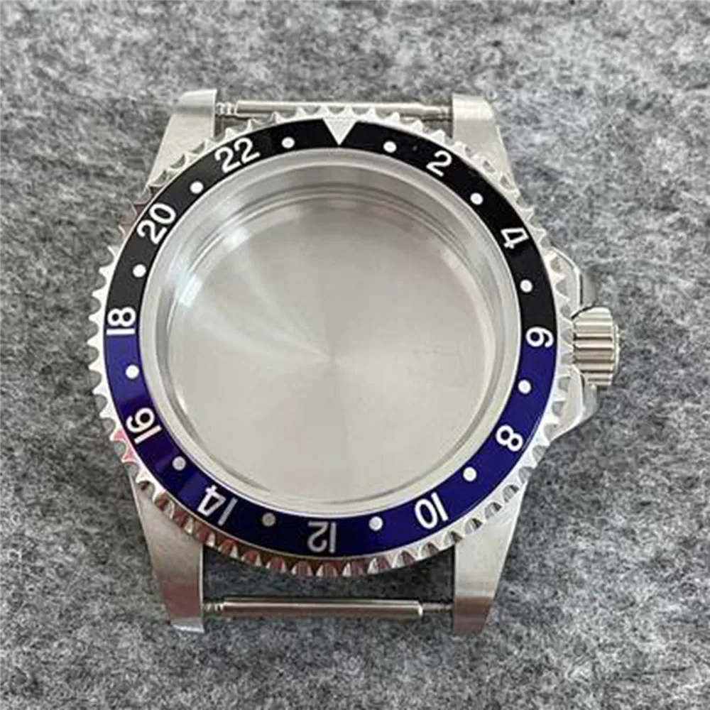 39.5mm Retro Flat Mirror Sapphire Glass Case Stainless Steel  Case for NH35 NH36 Mechanical Movement 120click Watch Cover