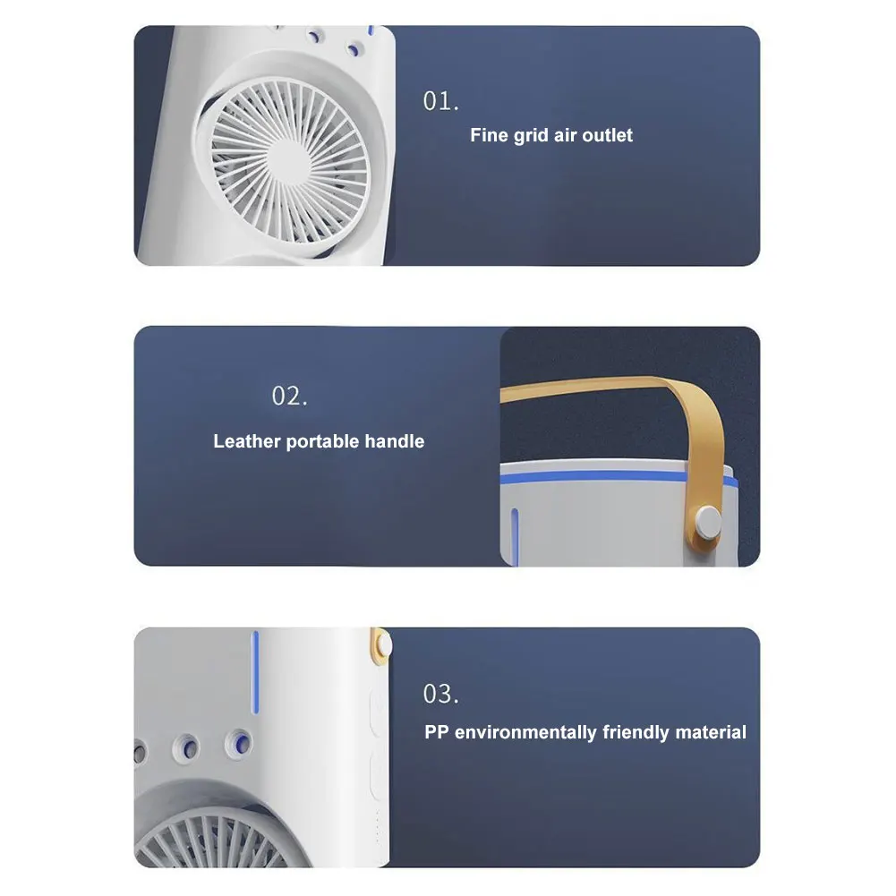 

LED Night Lights Evaporative Air Cooler Humidifier Fan for Room Bedroom Office Desk