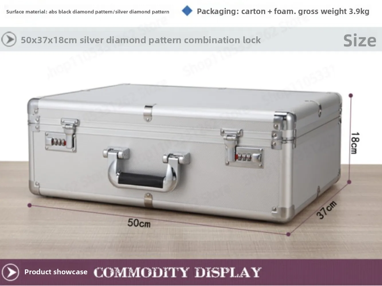 Portable Aluminum Alloy Combination Lock Tool Box Safe Case File Box Hardware Equipment Instrument Case Large Multi Functional