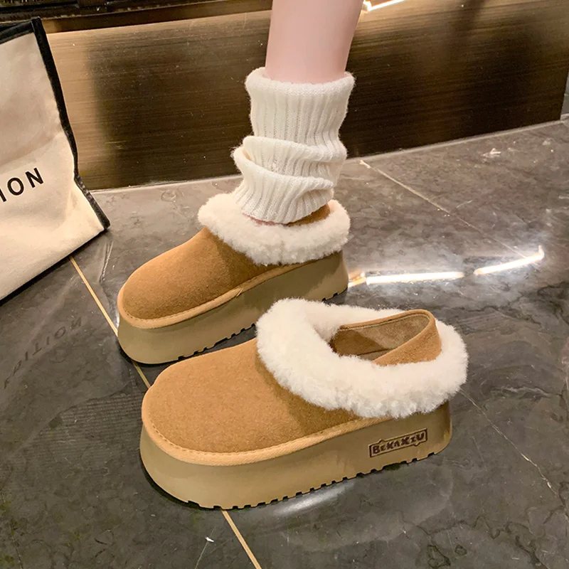 Women Shoes Autumn Casual Female Sneakers Loafers Fur Clogs Platform Fall Creepers Winter Snow Boots Women's Shoes Platform Loaf