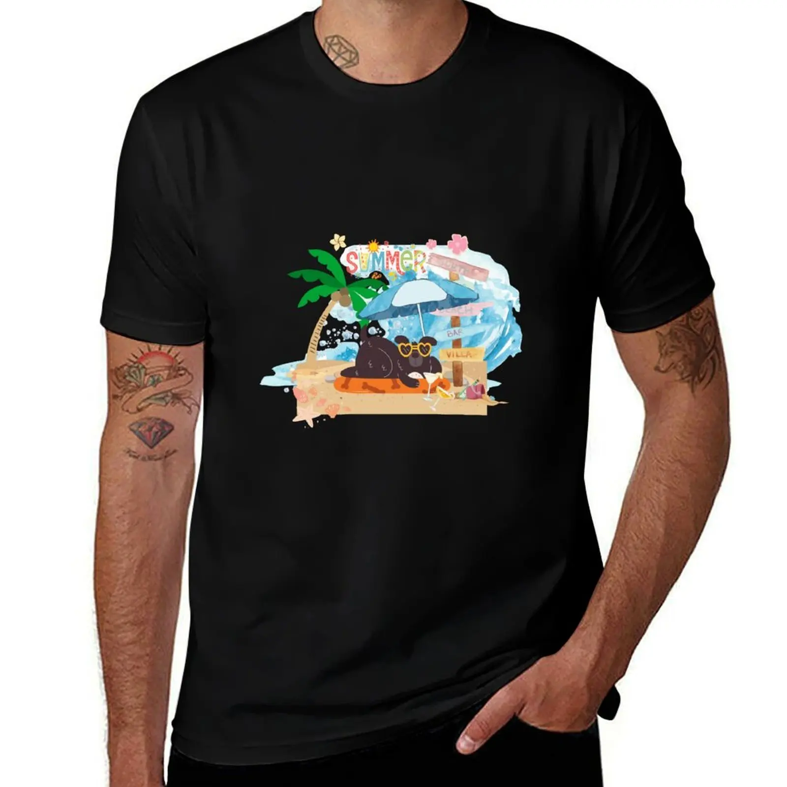 

Summer with puppy T-Shirt quick-drying summer clothes customs korean fashion heavy weight t shirts for men