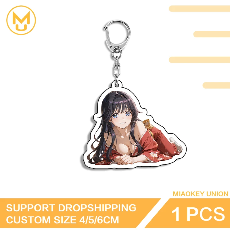 Kazuri Kaoruko Alluring Prone Posture Acrylic Key Chains Hot Selling Anime Girl Pendant Accessories Suitable For Toys Hobbies