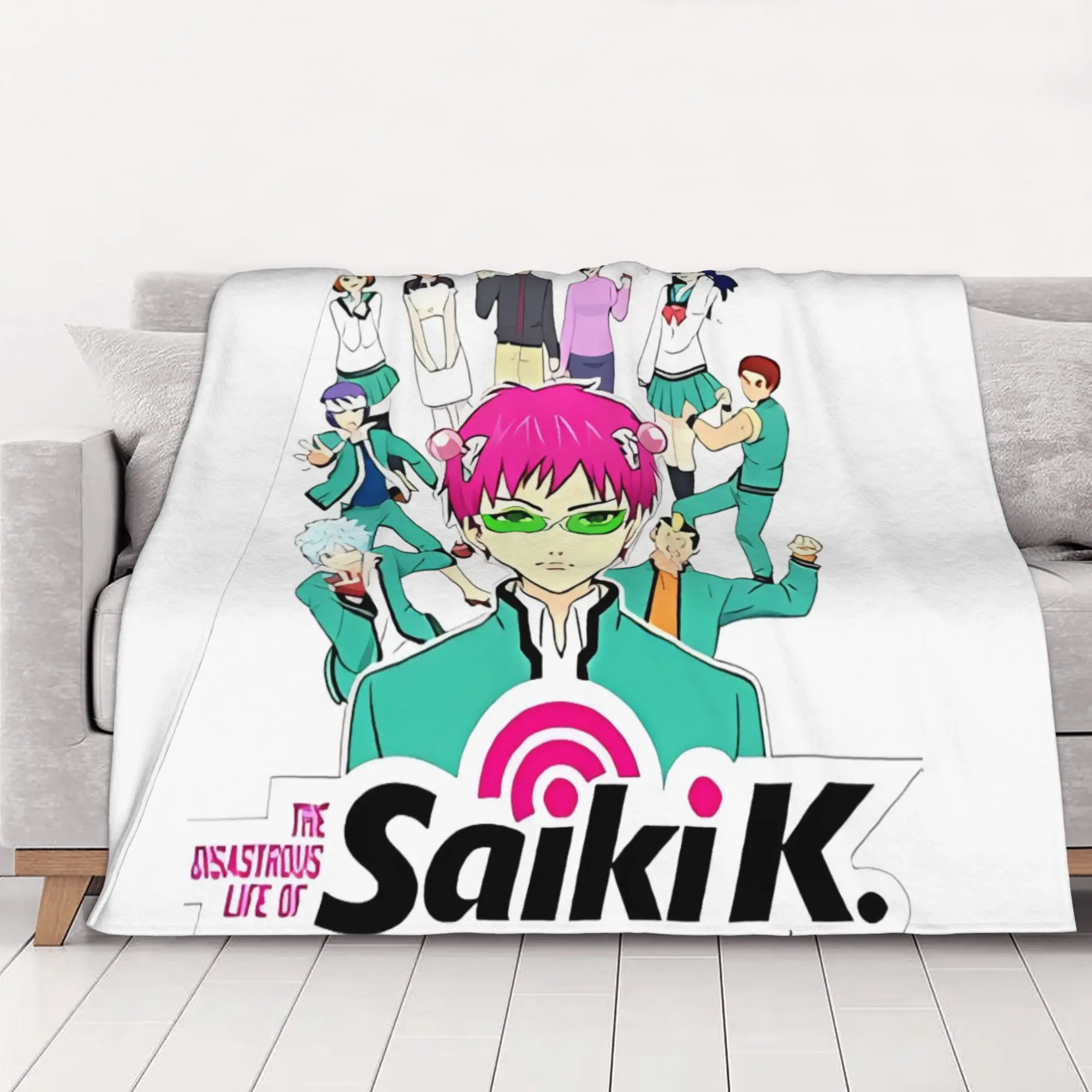 1PC Saiki K Magnet Saiki K home room decorations Winter Blankets for Adults Bedding Home Interior Sofa Knee