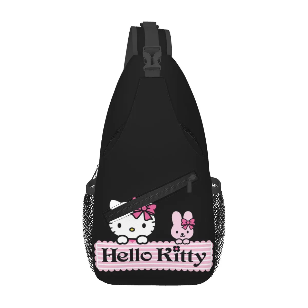 Benutzerdefinierte Hello Kitty Cartoons Schulter Umhängetasche Brust Rucksack Frauen Männer Schulter Brust Taschen Sling Tasche für Reisen Wandern Taschen