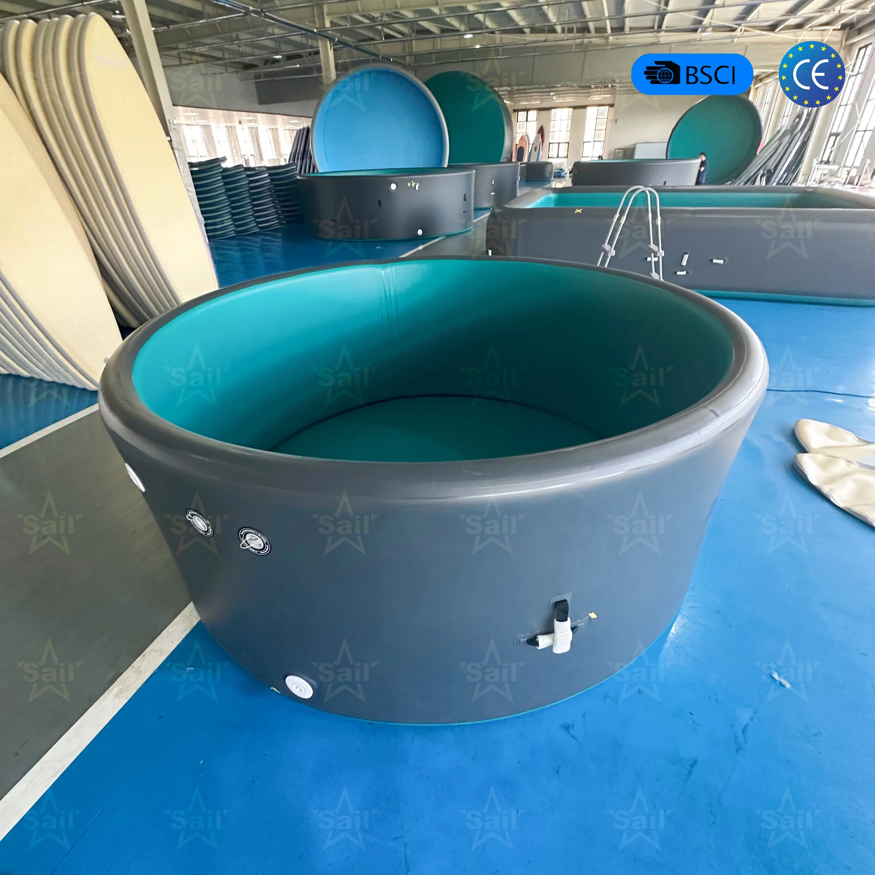 Inflatable Swimming Pool 15cm Thick Drop Stitch PVC Ultra Stiff Pool  Custom Color for Athlete Recovery Factory Direct