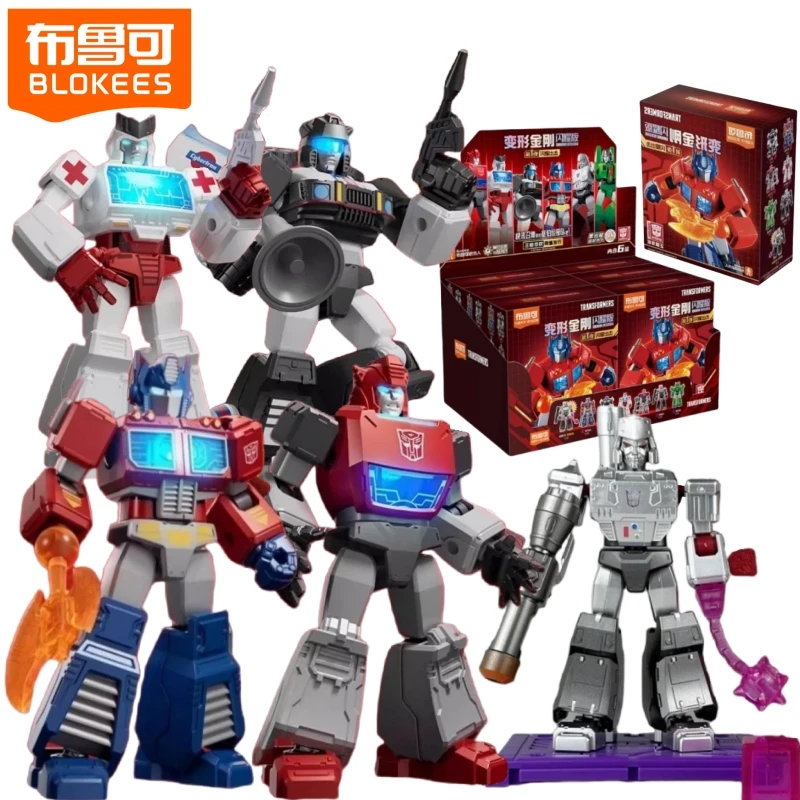 

BLOKEES Transformers SHINING VERSION 1st Edition Building Blocks Man Movable Assembling Model Toys Optimus Prime Ornaments Gifts