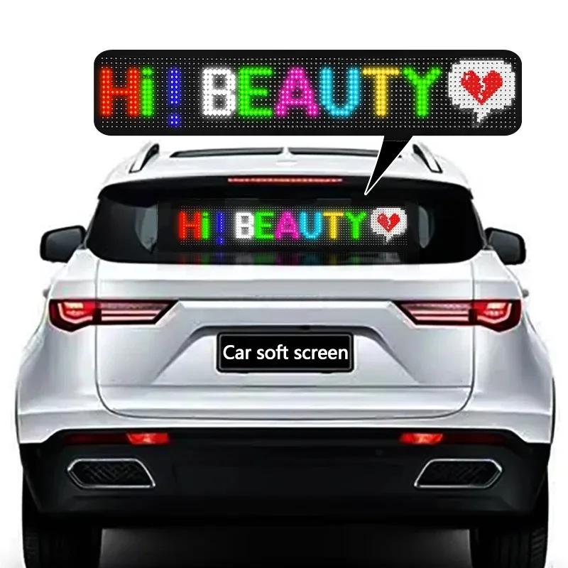 Led Flexible Advertising Screen DIY Pattern Car Rear Window Led Scrolling Caption Display USB Windshield Electronic Screen Light