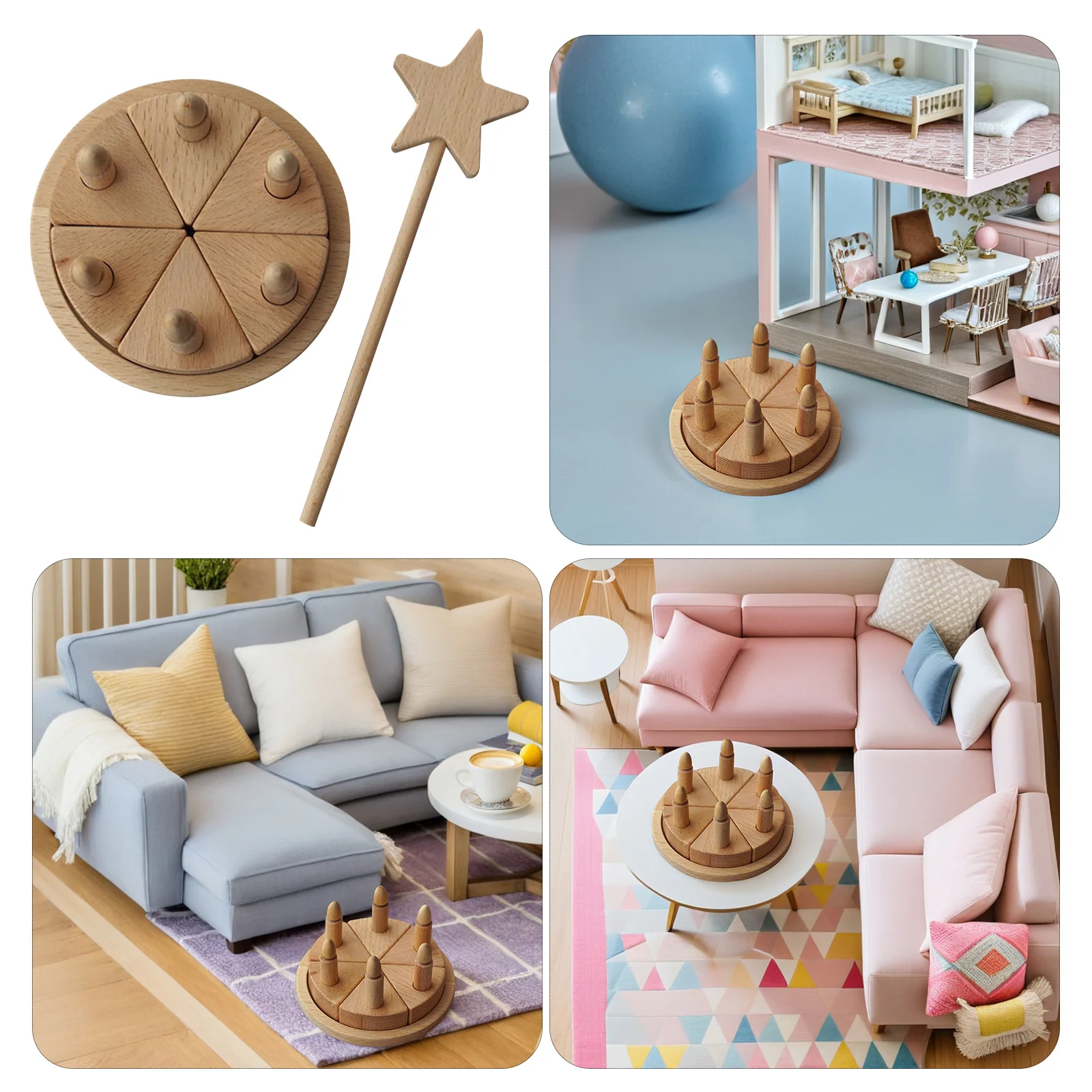 1 مجموعة الجنية عصا زينة خشبية حفلة عيد ميلاد كعكة Diy التظاهر دور اللعب الغذاء الاطفال تعلم المطبخ مونتيسوري هدية ل #4