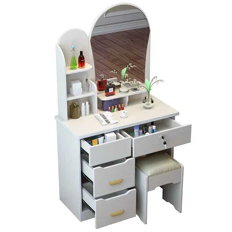 Simple Kids ห้องนอนไม้ Dresser ชุด Storage Dresser พร้อมกระจก Dresser