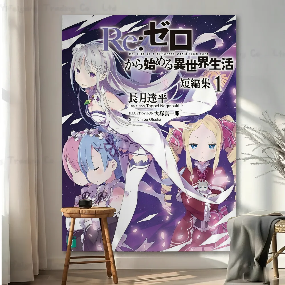 Re Zero Anime Cartoon Tapestry Art Science Fiction Room Home Decor Art Home Decor