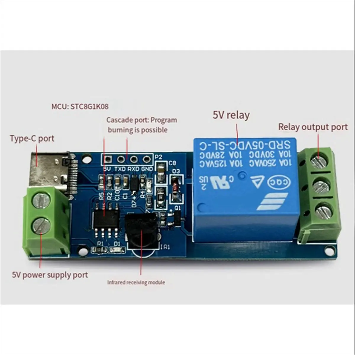 A14G Infrared Remote Control Single Relay Module Self-Locking Tapping Multi-Functional Convenient Portable Utility Module