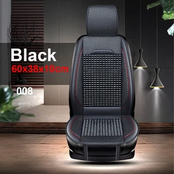 1pc PU Leather Universal Car Seat Covers Breathable Summer Cooling Auto Front Seat Cushion Protector Beads Bamboo Seat Covers