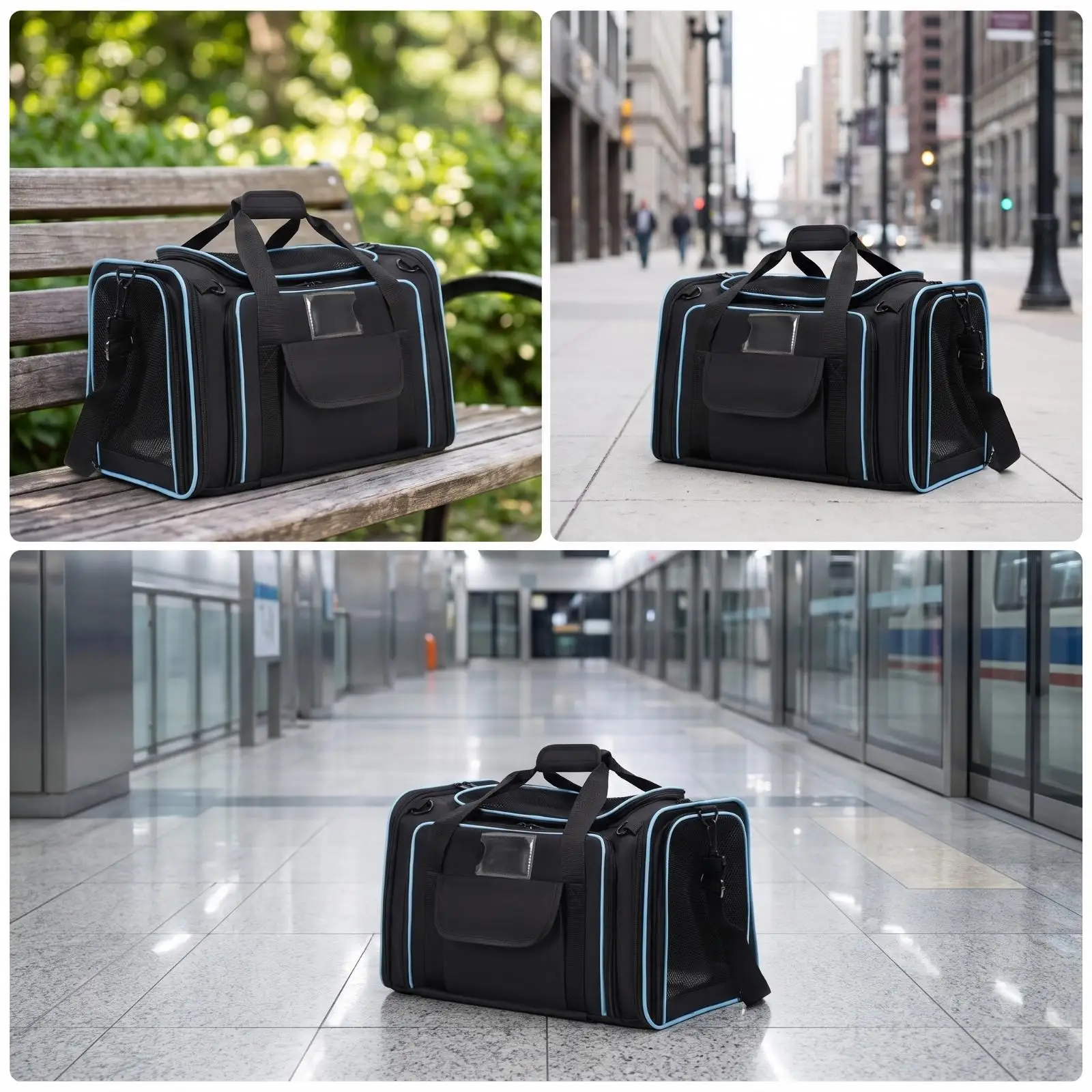 Soft-Sided Pet Carrier Breathable Cat Carrier with Mesh Panels Cat Travel Bag Portable Dog Travel Bag Comfortable