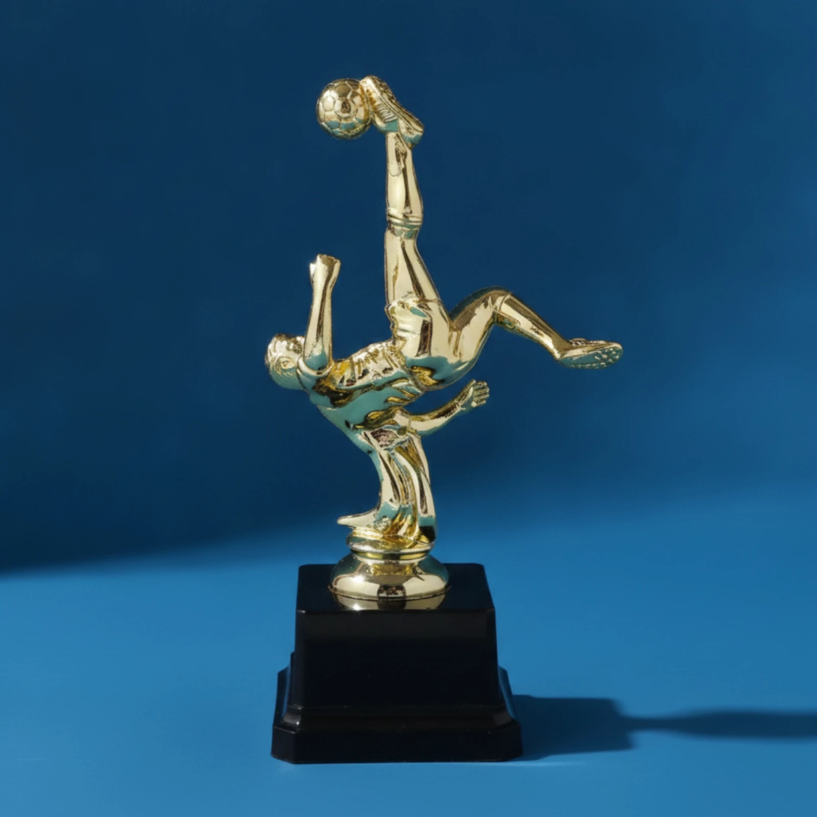 Mini Soccer Trophy Gold-Colored Trophy with Footballer Figure Lightweight Compact for Children, Sports Ceremonies view 4