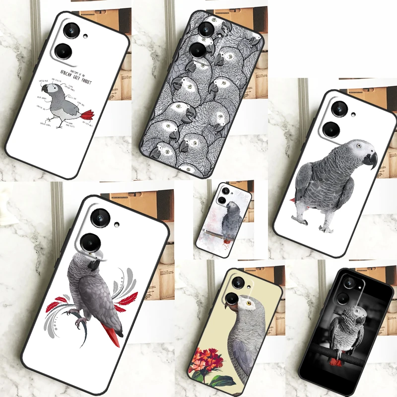 African Grey Parrot For Realme 12 11 10 9 Pro Plus GT5 GT Neo 6 C55 C53 C51 C35 C33 C30 C25s C21Y C31 C67 Case