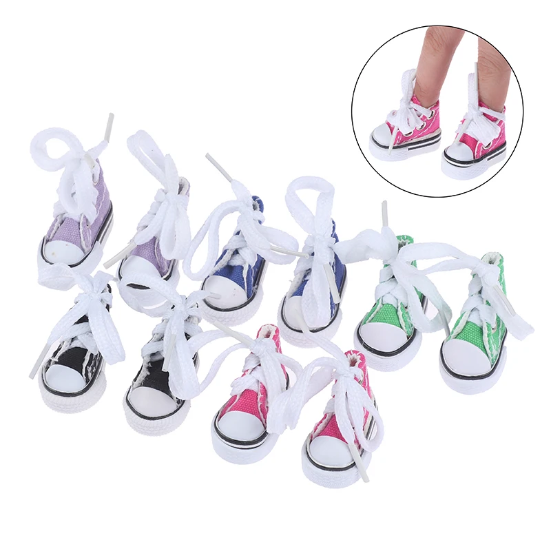 1 Pair Mini Finger Shoes Canvas Toys Boots Cute 1/6 Doll Shoes Skateboard Shoe Doll Accessories For Finger Skate Fingerboard