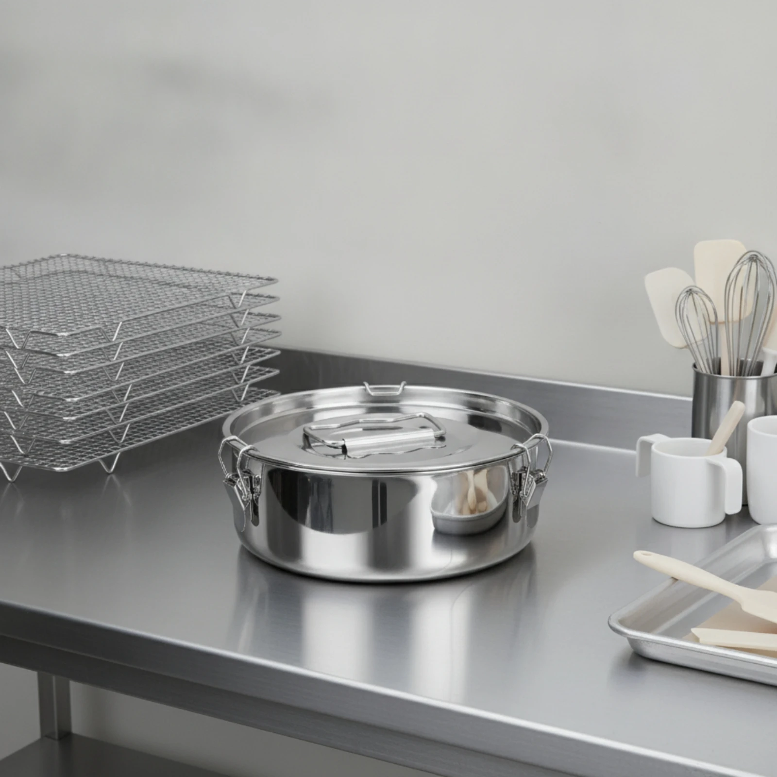 Steaming Pot with Locking Clasps Easy-to-Clean Stainless Steel Steamer Insert Steamer Basket with Lid Dishwasher Safe Cookware