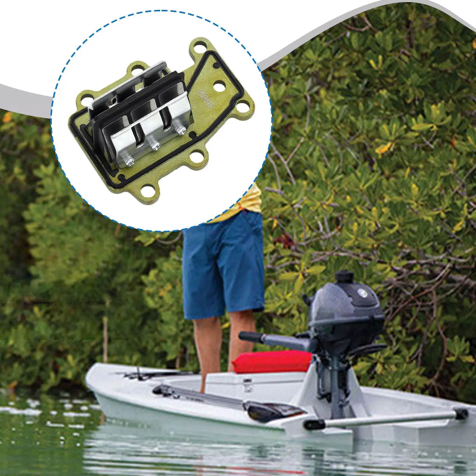 

Intake Valve Component Metal Durable Accessory for Outboard Motor 15HP 2 Stroke Replacement