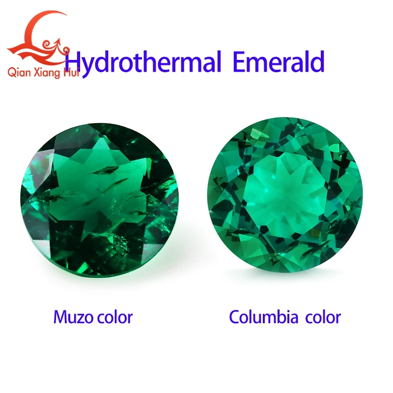 Created Hydrothermal  Columbia /Muzo Emerald Loose Gemstone with Minor Cracks And Inclusions for jewelry making