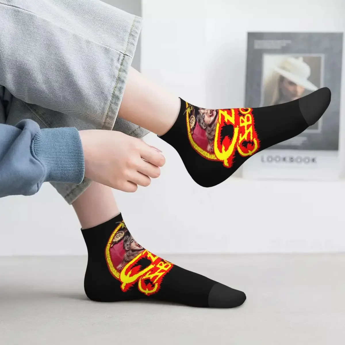جوارب Ozzy Osbourne Merch Prince Of Darkness جوارب Harajuku جوارب طوال الموسم إكسسوارات لهدايا عيد الميلاد للرجال والنساء