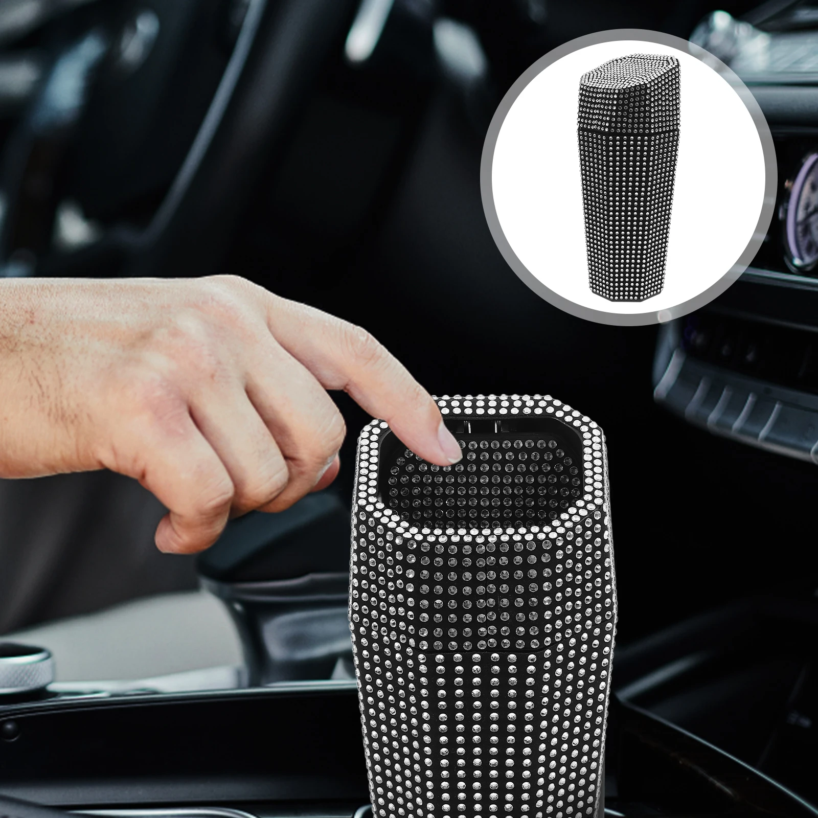 

Car Trash Can Bling for Auto Bin Cup Holder Bucket Automotive Garbage Cans Mini Accessories