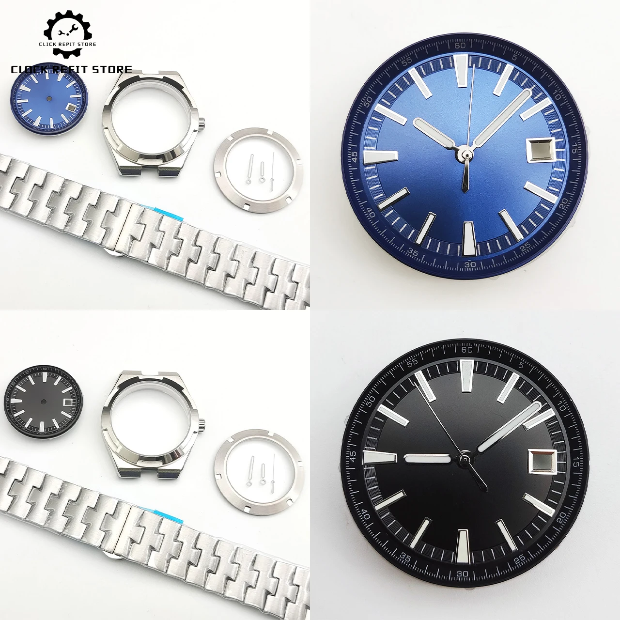 41mm Stainless Steel Watch Case Kit With Sapphire Crystal Replacement Parts Compatible With NH35 NH36 4R Automatic Movement