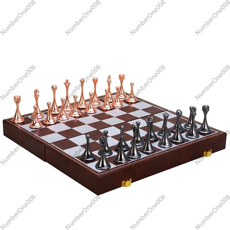 Magnetic Metal Chess Set Pieces Western Chess Folding Competition High-end with Chessboard Large Size