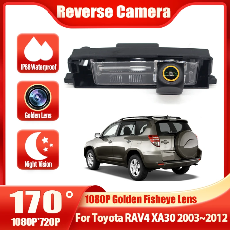 Cámara de visión trasera de coche para Toyota RAV4 RAV 4 XA30 2003 2004 2005 2006 2007 2008 ~ 2012 RAV 4 2008 cámara de respaldo para estacionamiento HD 1080P