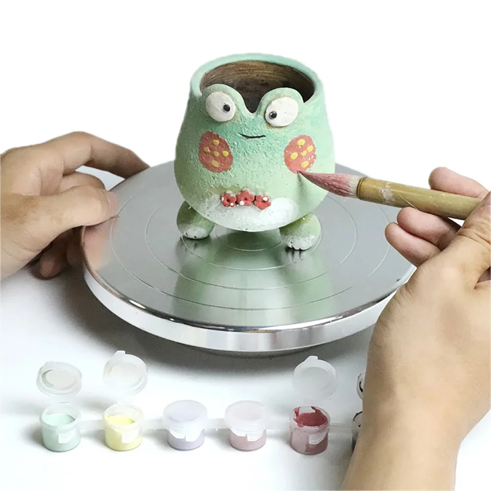 Aluminum Alloy Ceramic Turntable Double Sided Sculpture Turntable Clay Figurine Model Turntable Cake Handwheel
