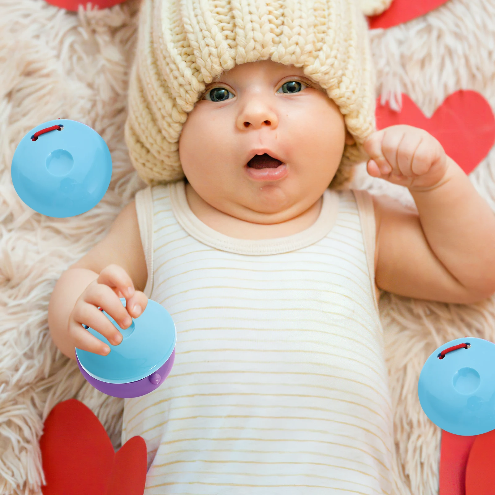 

8 pcs Plastic Castanets Kids Musical Instrument Toddler Baby Children Finger Castanet Percussion Instruments Durable Safe Smooth