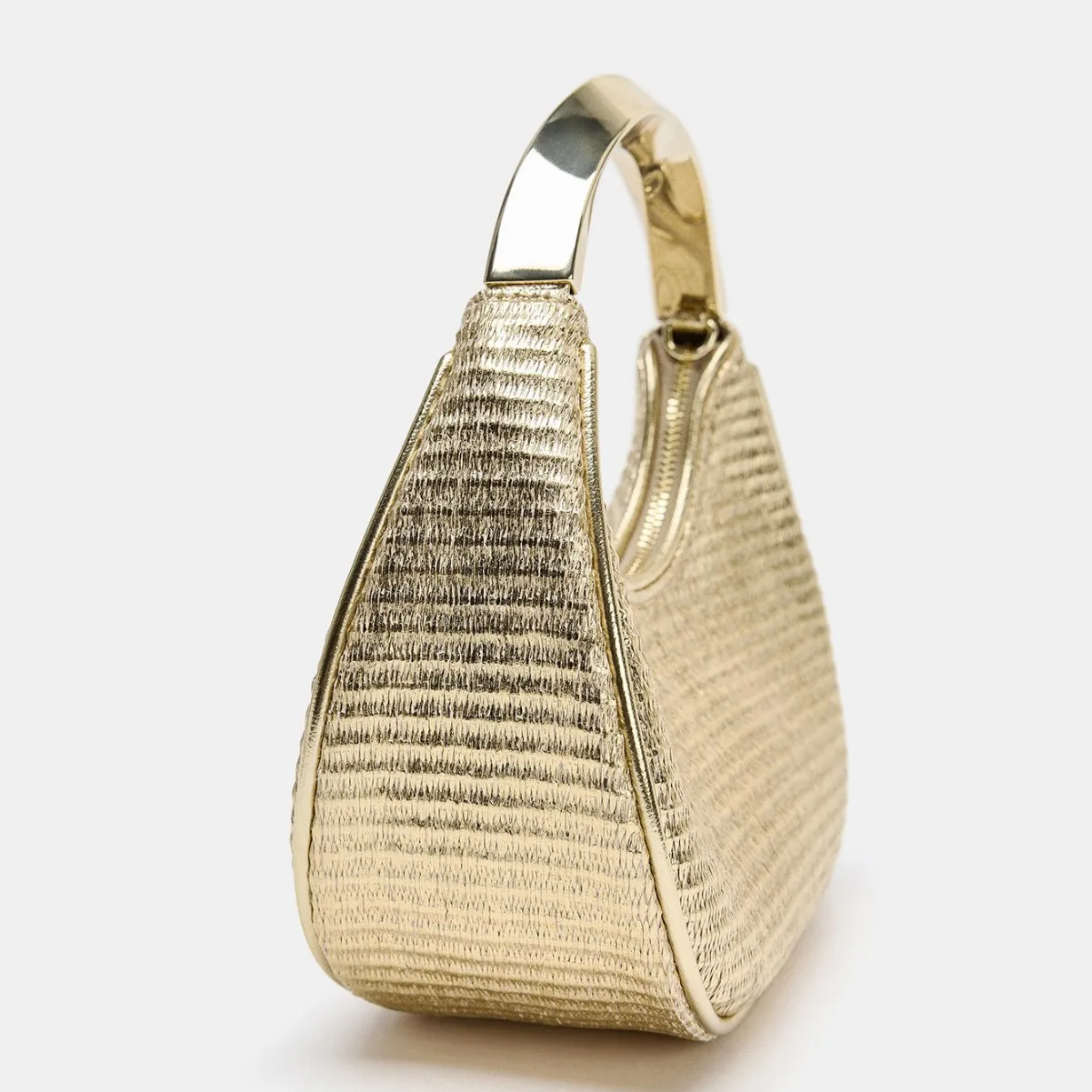 Women Luxury Golden Textured Hobo Bag Metal Top Handle Evening Clutch Bag Detachable Crossbody Chain Strap Party Wedding Handbag image 6