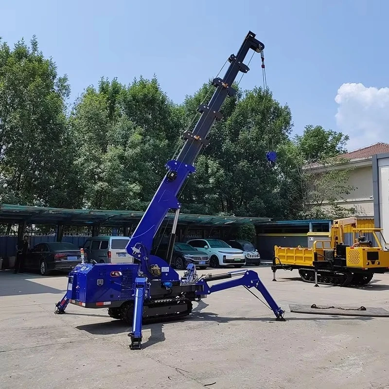 Heavy Duty 5 Ton Mini Spider Crane Diesel Powered Hydraulic Crawler Hoist For Narrow Space Infrastructure Engineering