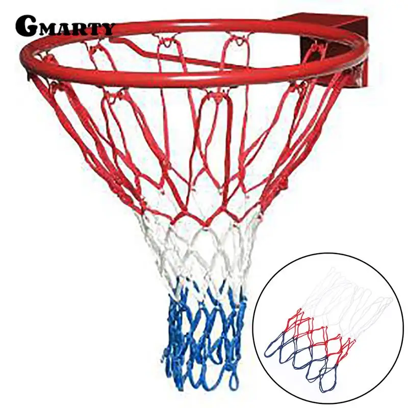 Outdoor Sports Basketball Net Standard Nylon Thread Basketball Hoop Mesh Net Backboard Rim Ball Pum 12 Loops