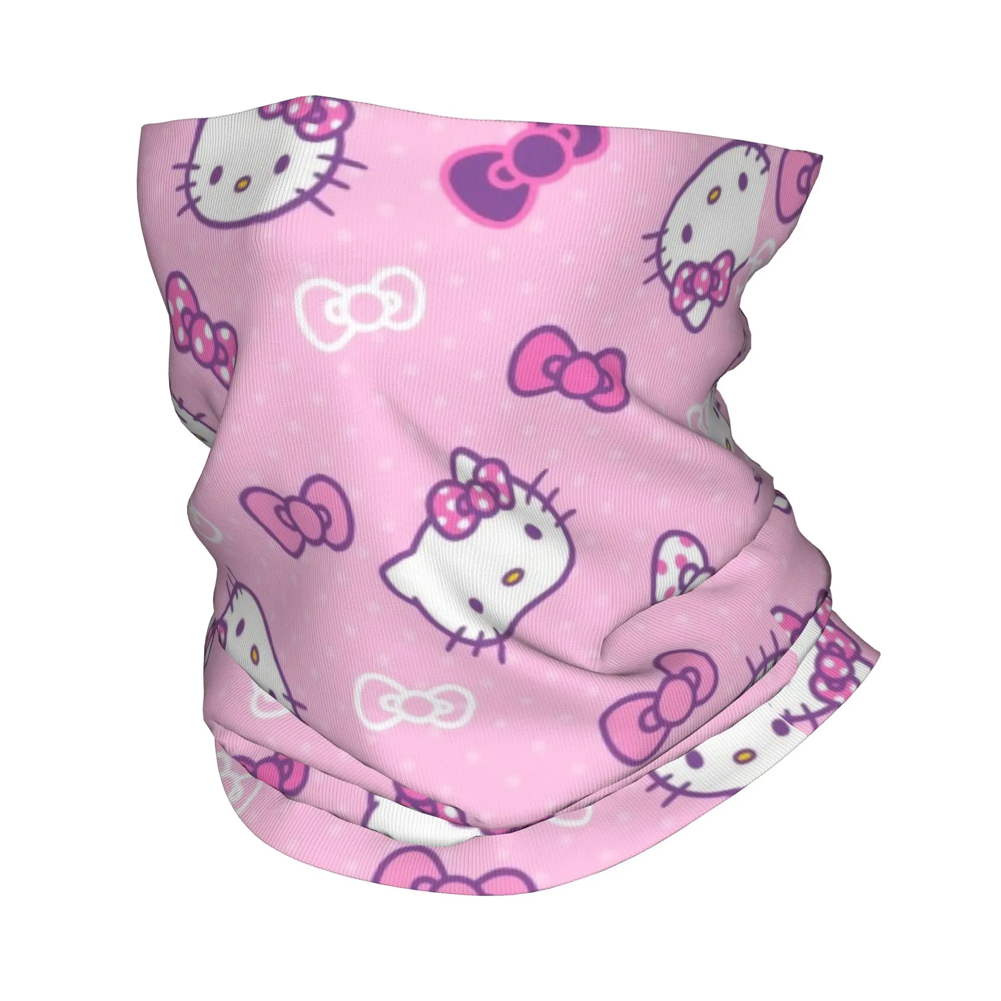 مرحبا كيتي الكرتون لطيف باندانا غطاء الرقبة المطبوعة أقنعة الوجه وشاح متعدد الوظائف ركوب الدراجات الصيد للرجال النساء الكبار #1