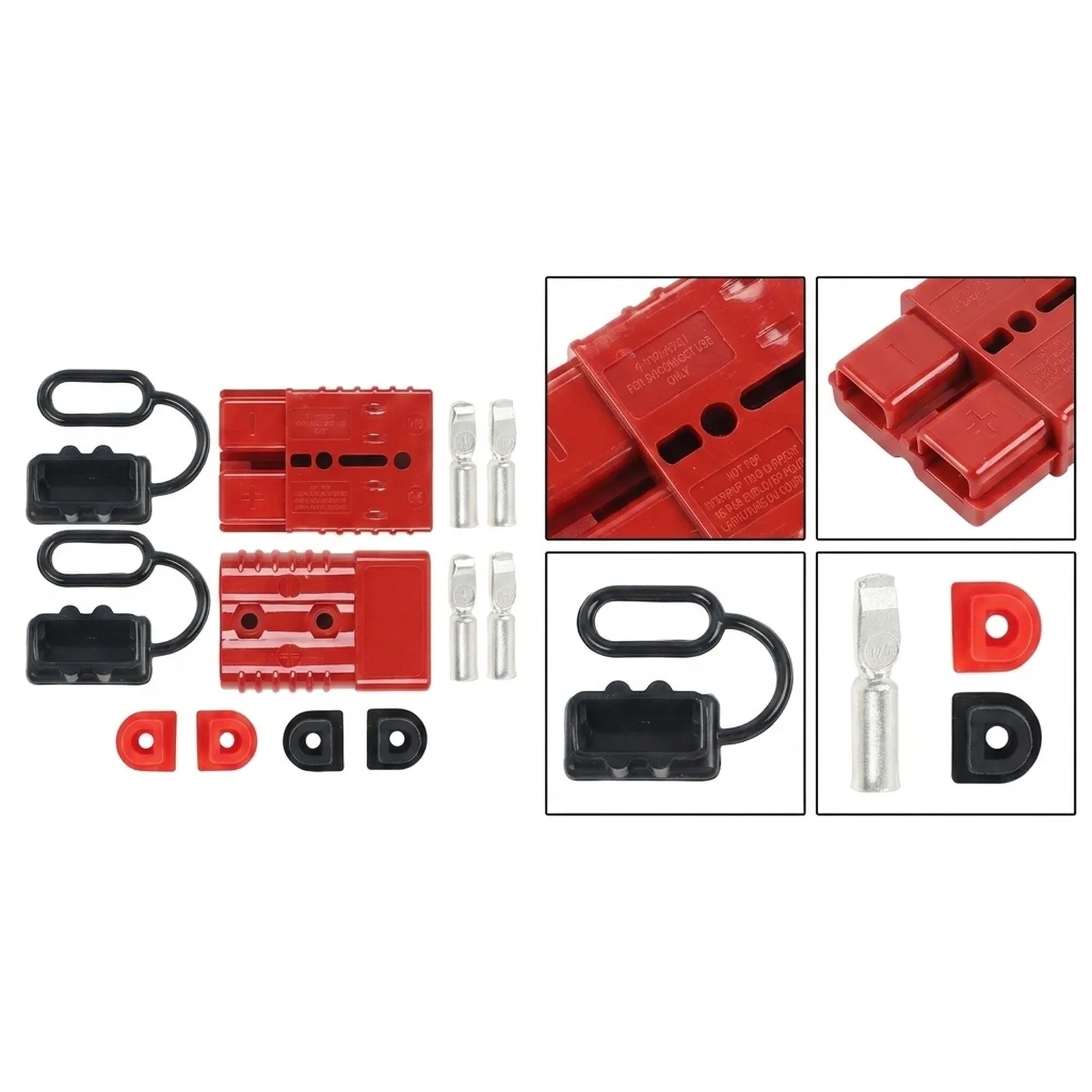 For Battery Connector 0-4AWG 120A 175AMP 2 Sets 600V Copper Silver IP20 Plastic For 12-24V Truck For Battery Connector
